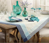 Plaid Design Dinner Napkin (Set 4) Blue Modern Contemporary Square Cotton