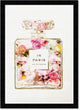 Unknown1 Paris Floral Perfume' Fashion Glam Wall Art Framed Perfumes Pink Gold Shabby Chic Rectangle