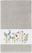 Grey Turkish Cotton Wildflowers Embroidered Bath Towel