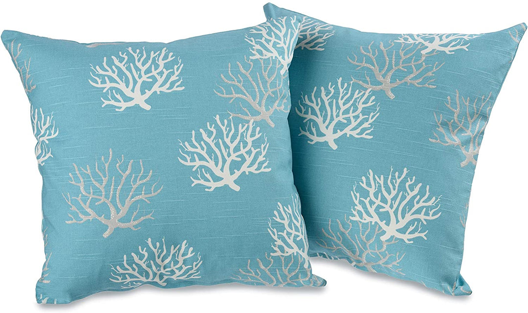 Captiva 20 inch Decorative Throw Pillows (Set 2) Blue Modern