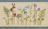 Teal Blue Turkish Cotton Wildflowers Embroidered Bath Towels (Set 2)
