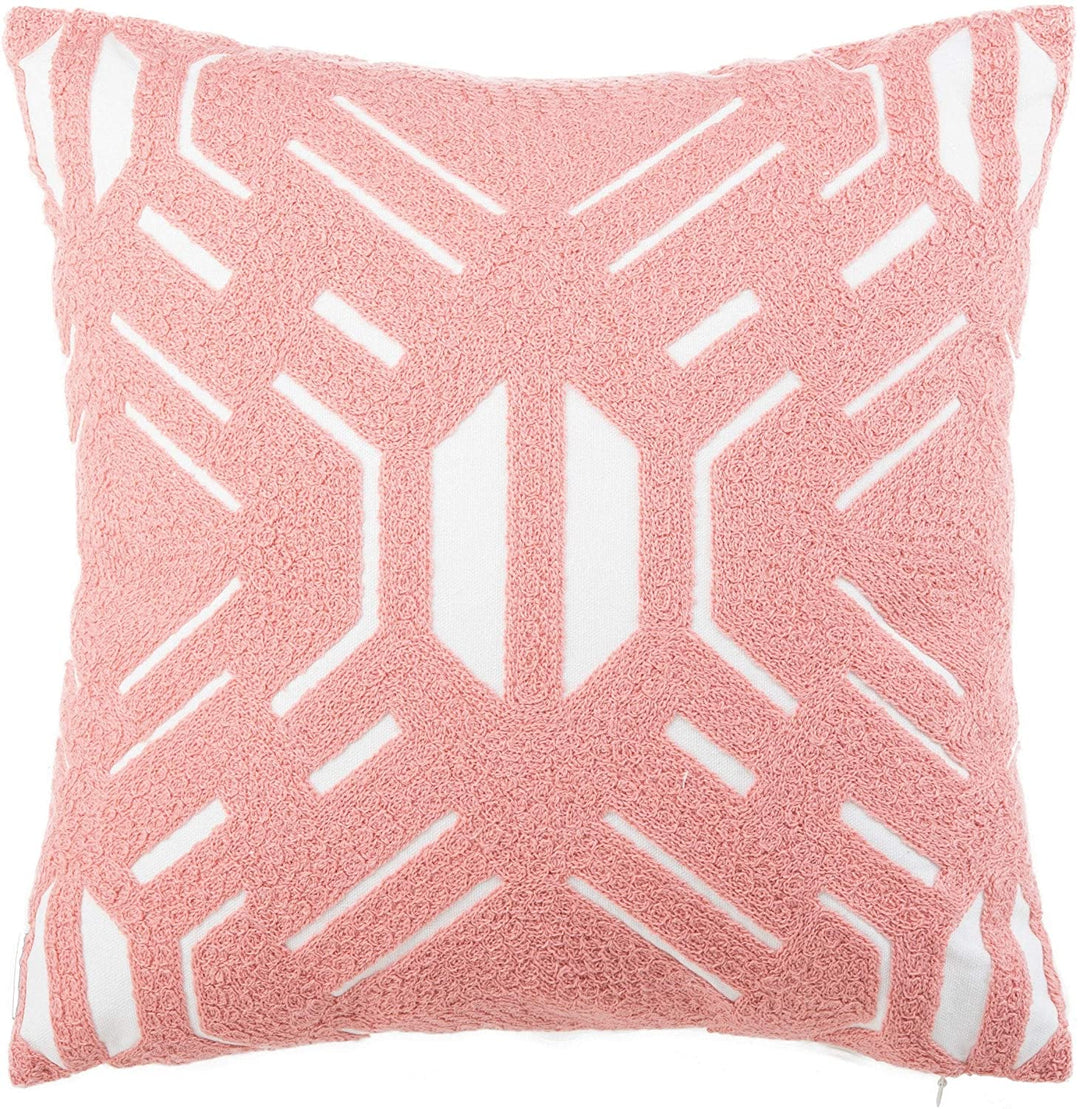 18 inch Decorative Throw Pillow Pink Geometric Modern