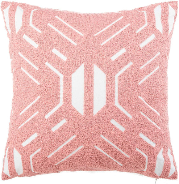 18 inch Decorative Throw Pillow Pink Geometric Modern Contemporary Cotton