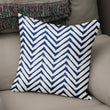 Blue/White Blue Accent Pillow Insert 18x18 Blue Chevron Modern Contemporary Polyester Single Removable Cover