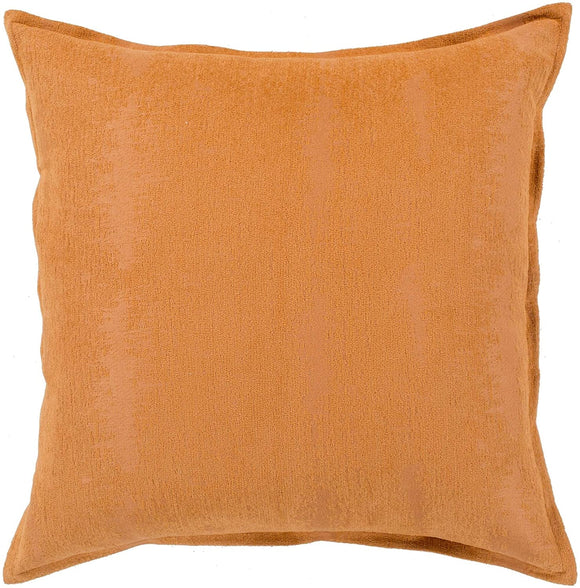 Orange Solid Chenille Feather Down Throw Pillow (18