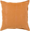 Orange Solid Chenille Feather Down Throw Pillow (18" X 18") Color Mid Century Modern Cotton Single Removable Cover