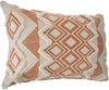 Geometric Burnt Orange Cream Throw Pillow Textured Bohemian Eclectic Cotton One