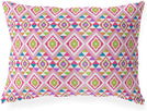 MISC Indoor|Outdoor Lumbar Pillow 20x14 Pink Geometric Southwestern Polyester Removable Cover