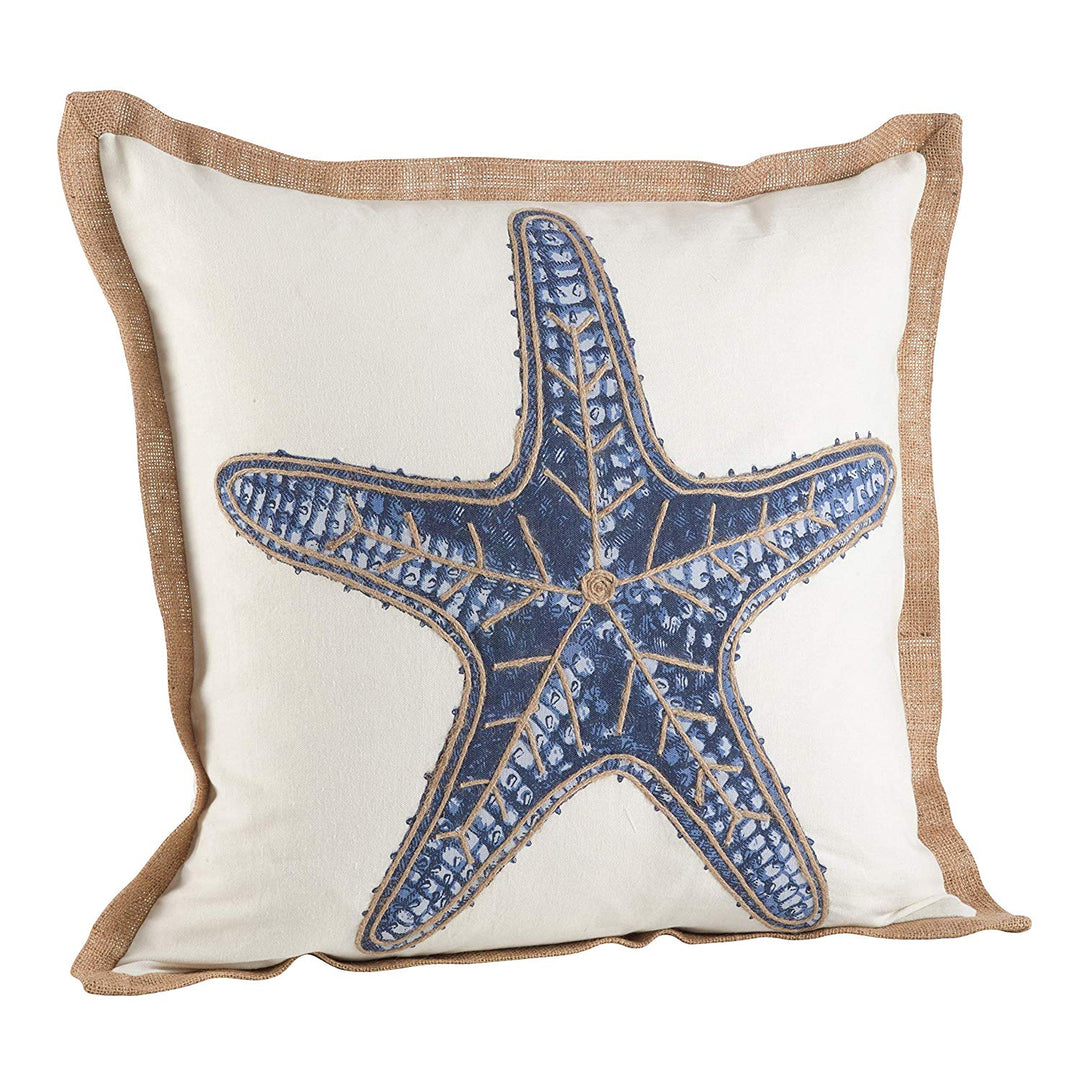 20 X 20 Inch Kids Blue Star Fish Throw Pillow Sea Animal