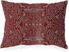 MISC Burgundy Indoor|Outdoor Lumbar Pillow 20x14 Red Geometric Southwestern Polyester Removable Cover