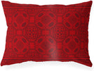 UKN Red Overdye Lumbar Pillow Red Geometric Global Polyester Single Removable Cover