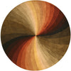 Hand Tufted Wool Contemporary Abstract Swirl Rug 4' Round Brown Modern Contains Latex Handmade