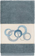UKN Turkish Cotton Circles Embroidered Teal Blue 3 Piece Towel Set Cloth