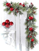 48" Frosted Pine Berry Ball Cone Garland Un lit