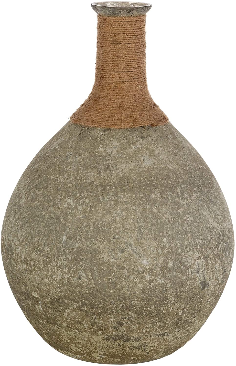 Transitional Glass Jute Bud Shaped Floor Vase