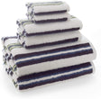 MISC Home Charcoal Stripe 6 Piece Bath Towel Set Blue Striped Cotton Size