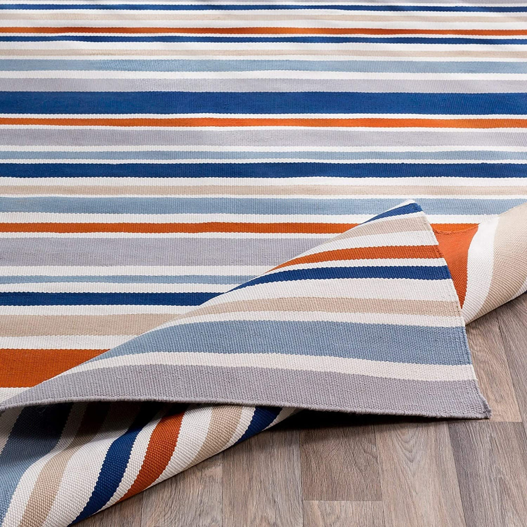 MISC Traditional Striped Indoor/Outdoor Accent Rug (2' X 3') 2' 3' Orange Oriental Casual Olefin Synthetic Latex Free