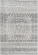 MISC Area Rug 6'7" X 9' Grey Geometric Traditional Rectangle Polypropylene Synthetic Latex Free Pet Friendly Stain Resistant