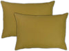 Outdoor Pillows (Set 2) 13 X 19 Green Yellow Solid Modern Contemporary Made USA Set Water Resistant