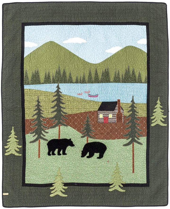 Sharp's Bear Lake Throw Blue Green Nature Patchwork Cabin