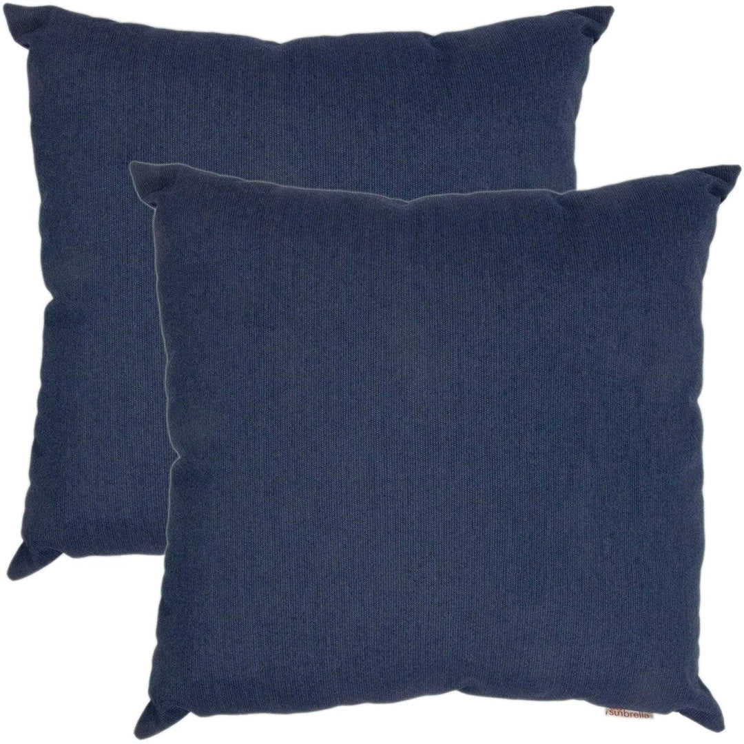 Indigo 20 inch Outdoor Pillow 2 Pack 20" X Blue Solid Modern