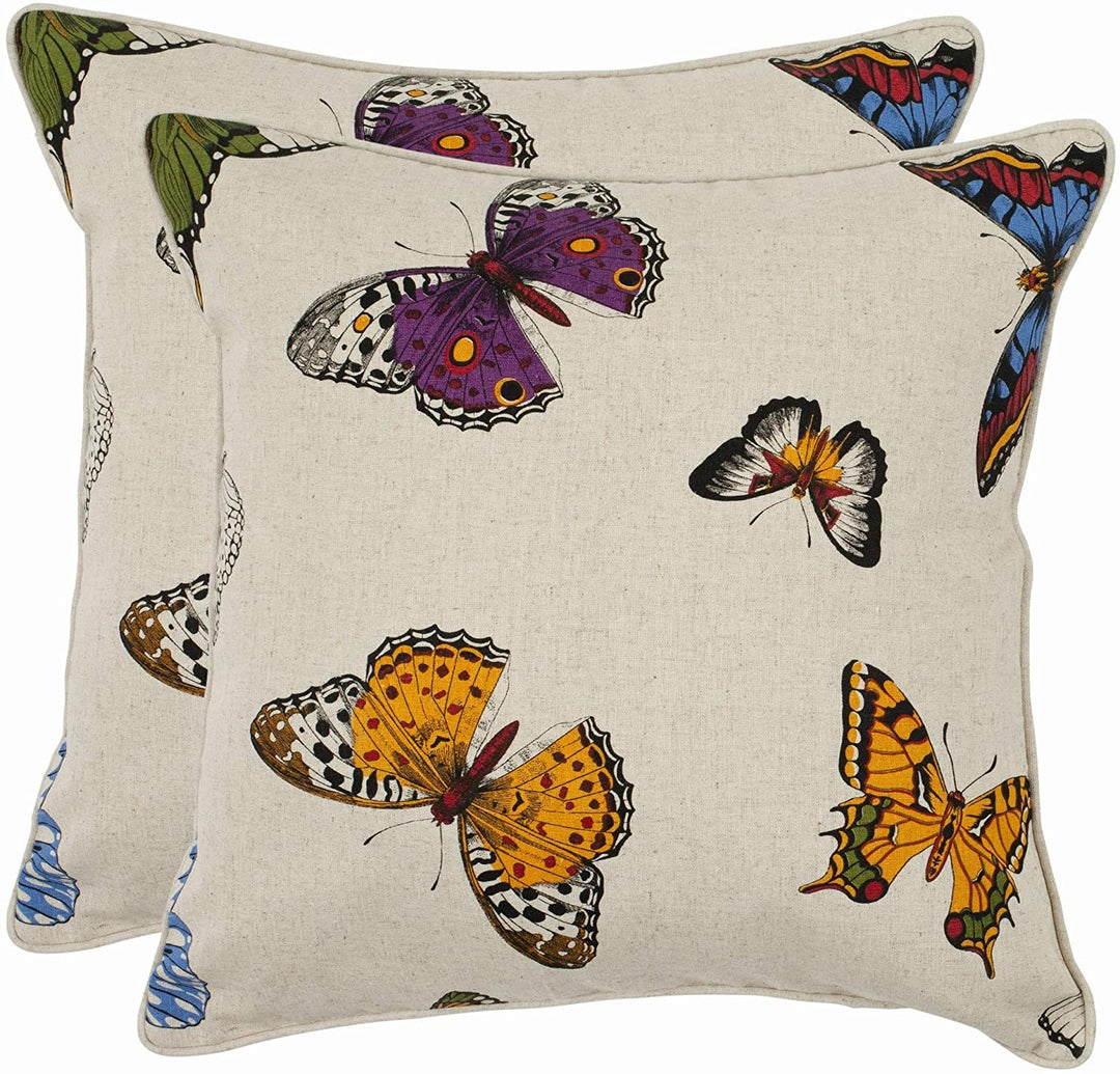 Butterflies 22 inch Decorative Pillows (Set 2) Color