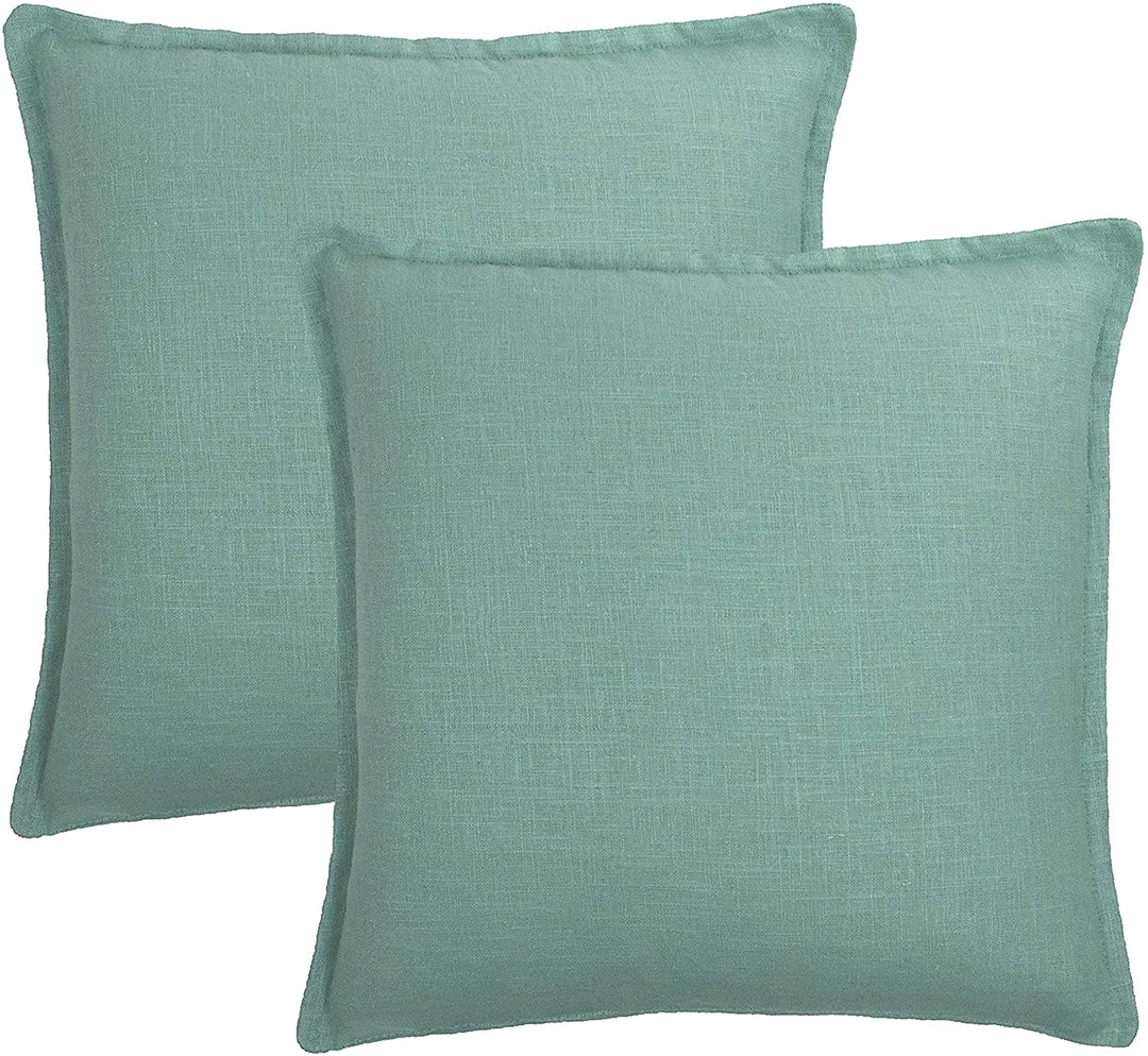 Linen Mint 20 inch Decorative Pillow (Set 2) Green Solid