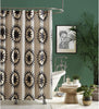 MISC Shower Curtain Grey Geometric Bohemian Eclectic Cotton
