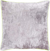 Yellow Grey Crushed Velvet Poly Fill Throw Pillow (20" X 20") Solid Color Casual Viscose One Removable Cover
