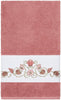 Turkish Cotton Shells Embroidered Tea Rose 4 Piece Towel Set Pink Terry Cloth