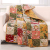 Antique Chic Throw Yellow Floral Shabby Cotton