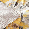 Throw Blanket Grey Yellow Damask Floral Farmhouse French Country Shabby Chic Microfiber