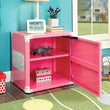 Modern Pink Metal 2 Shelf Nightstand Contemporary Transitional Sports Finish Painted Hidden Storage Includes Hardware