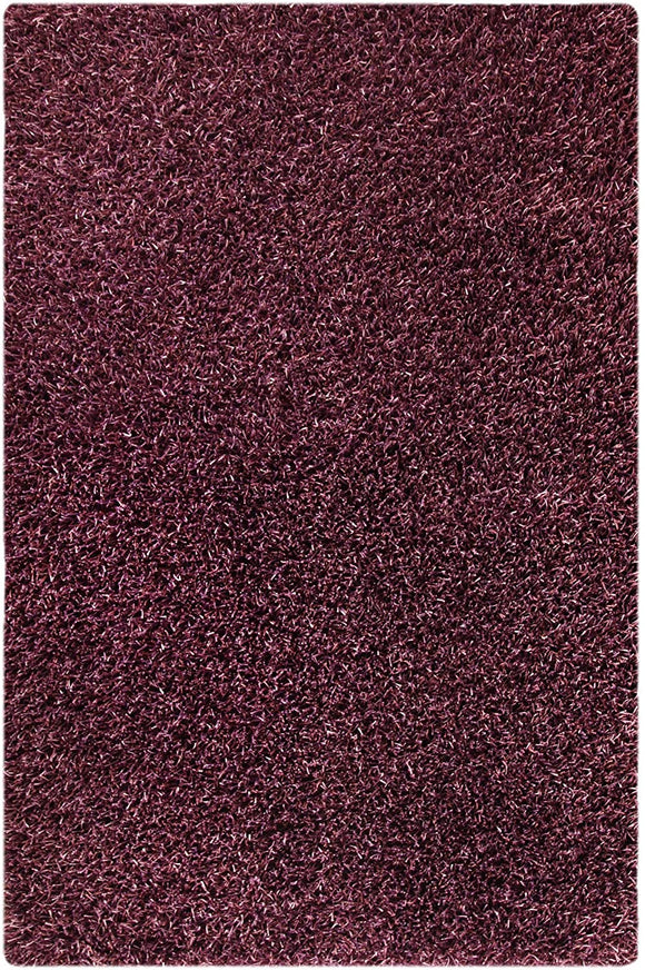 Handmade Purple Area Rug (India) 5'2 X 7'6 Solid Modern Contemporary Rectangle Polyester Synthetic Latex Free