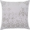 Leopold White Grey Poly Fill Throw Pillow (18" X 18") Geometric Modern Contemporary Cotton Single Removable Cover