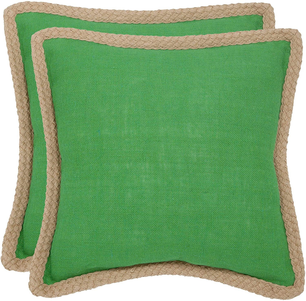 Sweet 18 inch Lime Green Decorative Pillows (Set 2) Solid Color Modern Contemporary Polyester Set 2