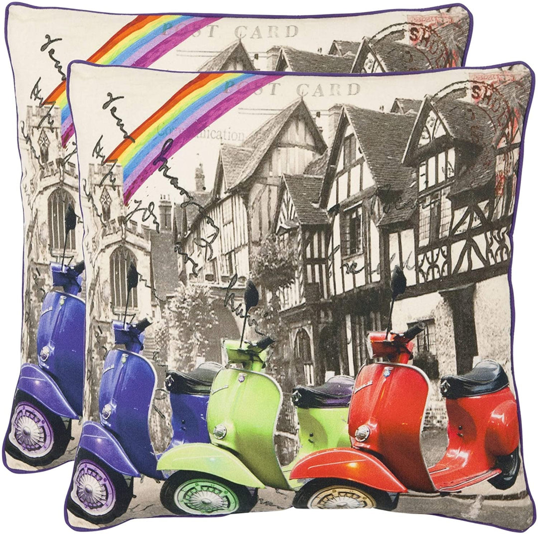 18 inch Decorative Pillows (Set 2) Color Graphic Novelty