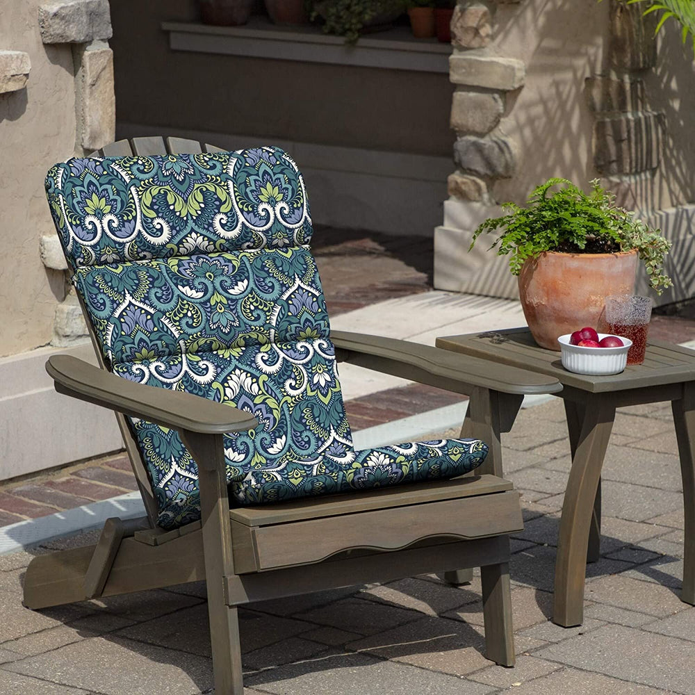 Sapphire Outdoor Chair Cushion Blue Damask Polyester Fade Resistant Uv Water