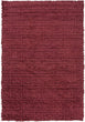 Hand Woven Solid Wool Area Rug 3'6" X 5'6" Red Geometric Modern Contemporary Latex Free Handmade