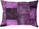 UKN Eclectic Bohemian Patchwork Eggplant Lumbar Pillow Purple Geometric Bohemian Eclectic Polyester Single Removable Cover