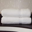 Plush Hotel Spa Herringbone Turkish Cotton White Bath Towels (Set 2) Solid Color Textured