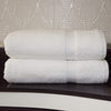 Plush Hotel Spa Herringbone Turkish Cotton White Bath Towels (Set 2) Solid Color Textured