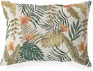 MISC Tropical Leaves Flowers Indoor|Outdoor Lumbar Pillow 20x14 Green Floral Tropical Polyester Removable Cover