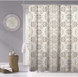 100% Cotton Mosaic Fabric Shower Curtain 70" w X 72" l Off White Geometric Modern Contemporary