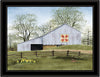 Tulip Quilt Block Barn by Billy Ready Hang Framed Black Frame Color Modern Contemporary Rectangle