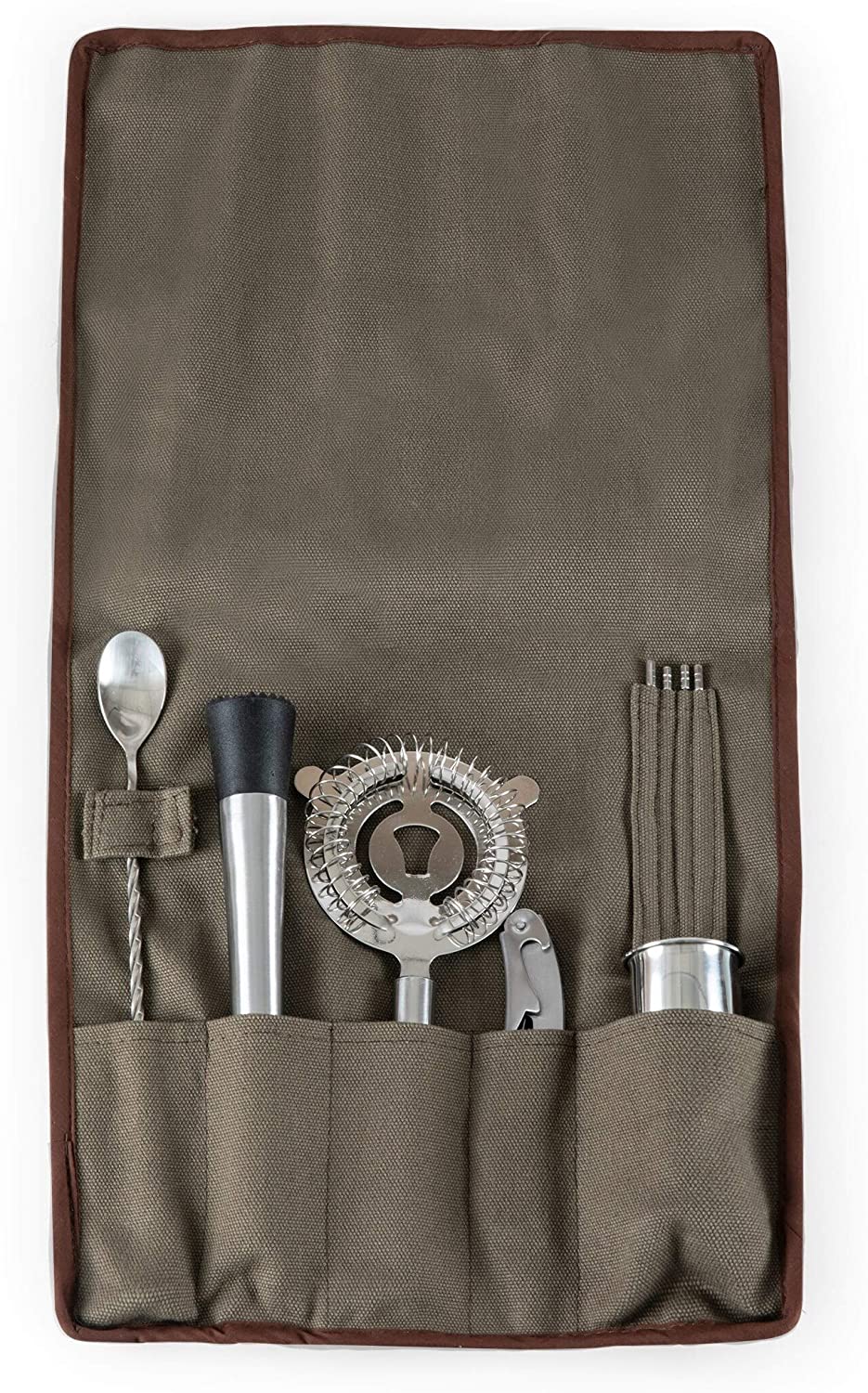 Bar Tool Roll Up Kit (Grey) Grey Stainless Steel 6