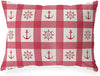UKN Anchor Red Lumbar Pillow Red Geometric Nautical Coastal Polyester Single Removable Cover