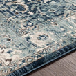 Navy Teal Updated Traditional Area Rug 2'6" X 7'10" Runner Blue Oriental Rectangle Polypropylene Latex Free