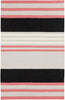 MISC Hand Woven Wool Area Rug 8' X 11' Ivory Stripe Transitional Rectangle Latex Free Handmade