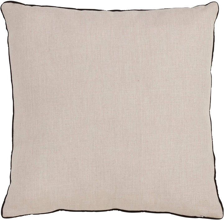 MISC Floral Design Throw Pillow Tan Polyester Single